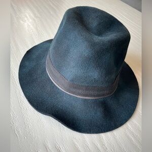 Biltmore for Madewell Black 100% Wool Felt Wide-Brim Fedora Hat | Sm/Med